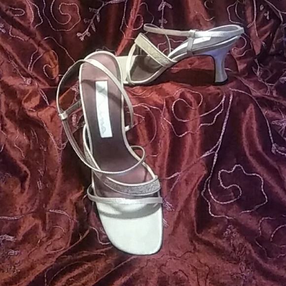 Nina Gold Sparkle Strappy Heels - Picture 3 of 5